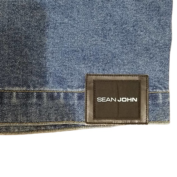 Sean John VTG Women's Denim Jean Jacket SZ L Button front Med Wash - Picture 7 of 7